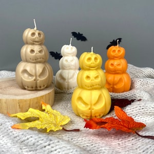 Vela de calabaza, Vela de Halloween, Vela de aroma de calabaza, Vela de otoño, Vela de cera de soja hecha a mano, Vela de otoño