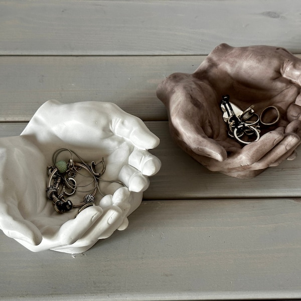 Hand Tray, Jewelry bowl, Tray for keys, Concrete Hands, Tealight holder, Hands Planter, Storage Tray, Organizer, Hands Plant