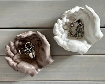 Hands Bowl, Jewelry bowl, Tray for keys, Concrete Hands, Tealight holder, Hands Planter, Storage Tray, Organizer, Hands Plant