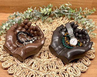 The Handy Bowl, Hand Tray, Jewelry bowl, Tray for keys, Hand Bowl, Tealight holder, Hands Planter, Storage Tray, Organizer, Hands Plant
