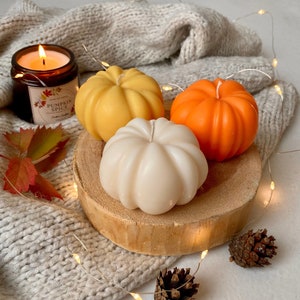 Pumpkin Candle Set, Autumn Candle, Pumpkin Spice Candle, Halloween Candle, Pumpkin Shaped Candle