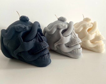 Skull Candle, Gothic Witch Candle, Homemade soy candle, Candle Gift, Halloween candle, Human Skull Candle, Skeleton Sculpture Candle