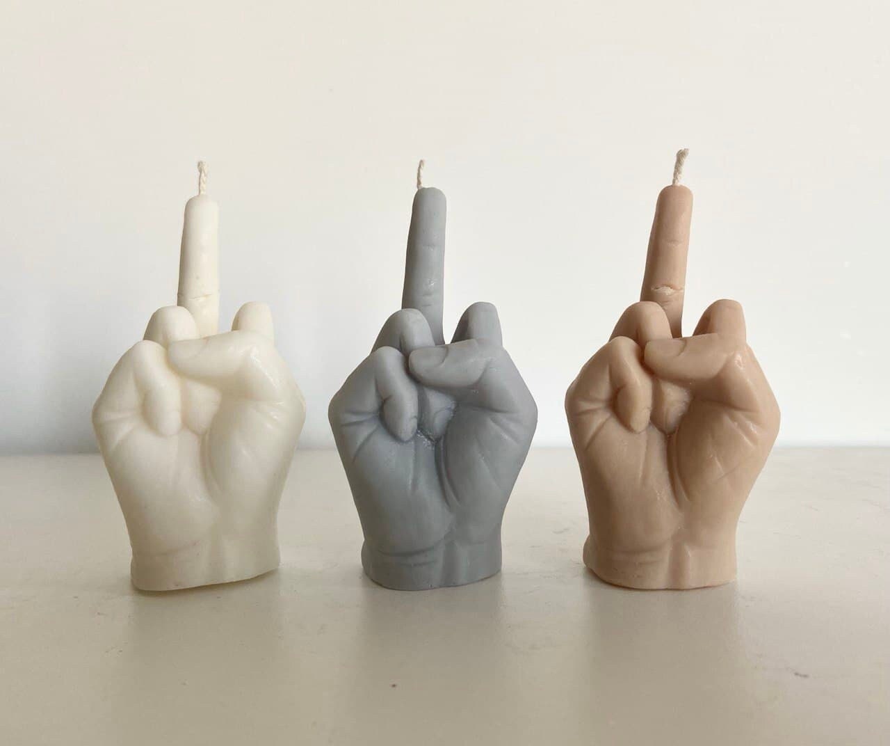 CandleHand Fcuk You Middle Finger Candle - Neon Yellow