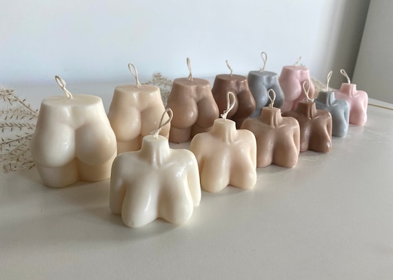Set of Ass Candle and Titty Candle, Booty Bum Candle, Body Positivity, Woman Torso Candle, Homemade soy candle, Candle Gift, Sexy candles