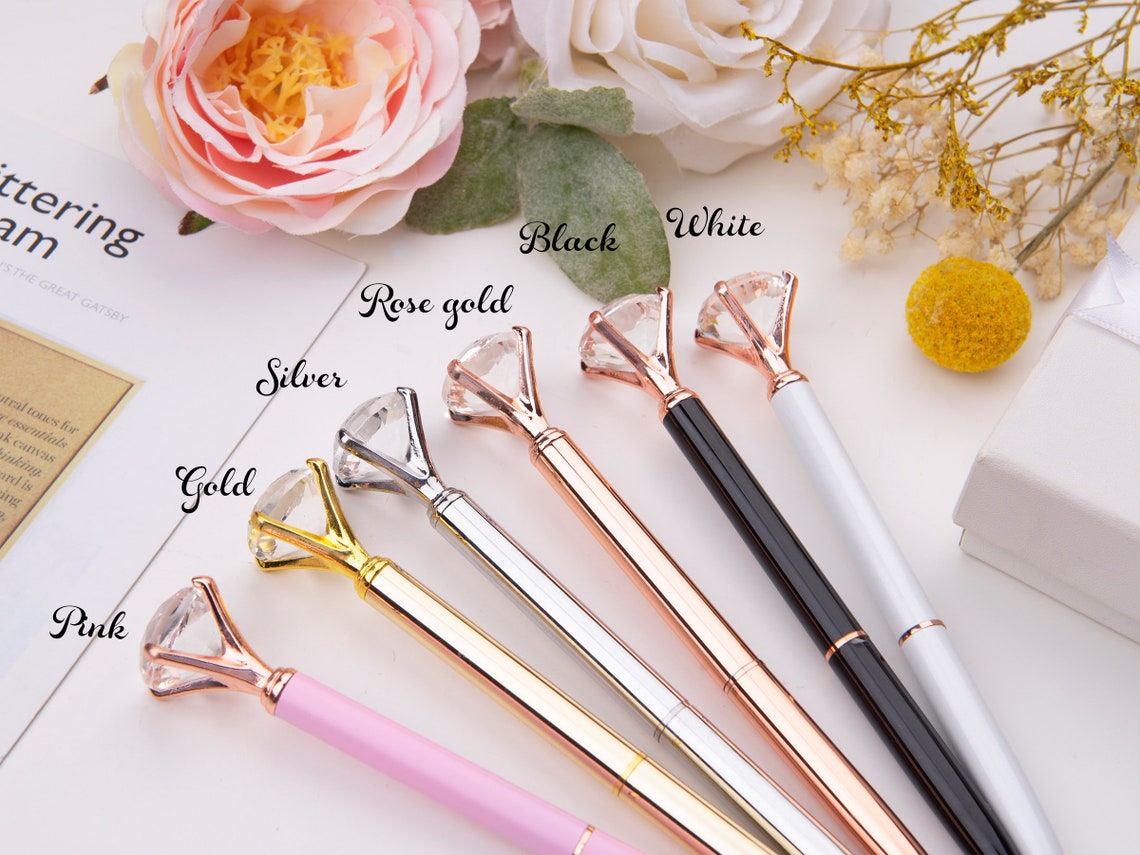 Personalized Diamond Pen Custom Diamond Pen Rose Gold Diamond Etsy