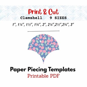 Druckbare Klapp-Papier-Piecing-Vorlagen, 9 Größen (PDF)