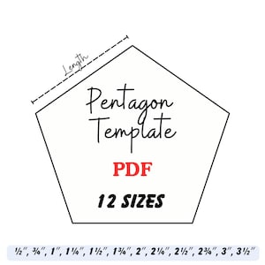 Printable Pentagon EPP Templates – 12 Sizes, 2 Sets (PDF)
