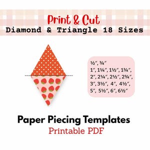 Printable Triangle & Diamond EPP Templates – 18 Sizes, 2 Sets (PDF)