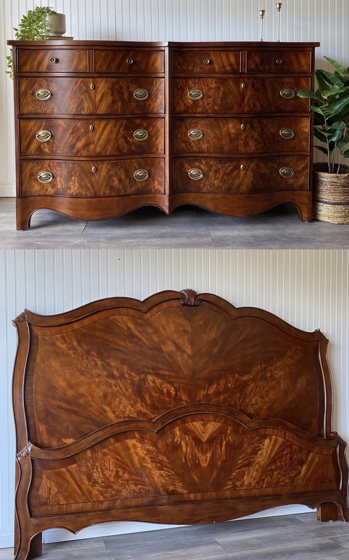 Broyhill 100th Anniversary Collection Hepplewhite Dresser and King