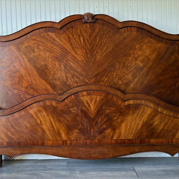 Broyhill 100th Anniversary Collection Flame Burled Wood King Bed Frame