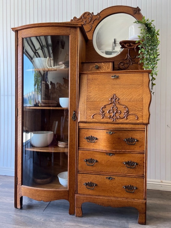 Antique entryway cabinet discount