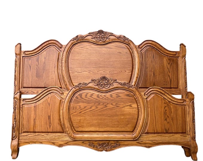 Solid Wood Oak California King Size Bed Frame Headboard Footboard ...