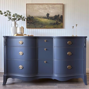 Navy Blue Dresser and Nightstand Set - Etsy Navy Blue Dresser and Nightstand Set - Etsy