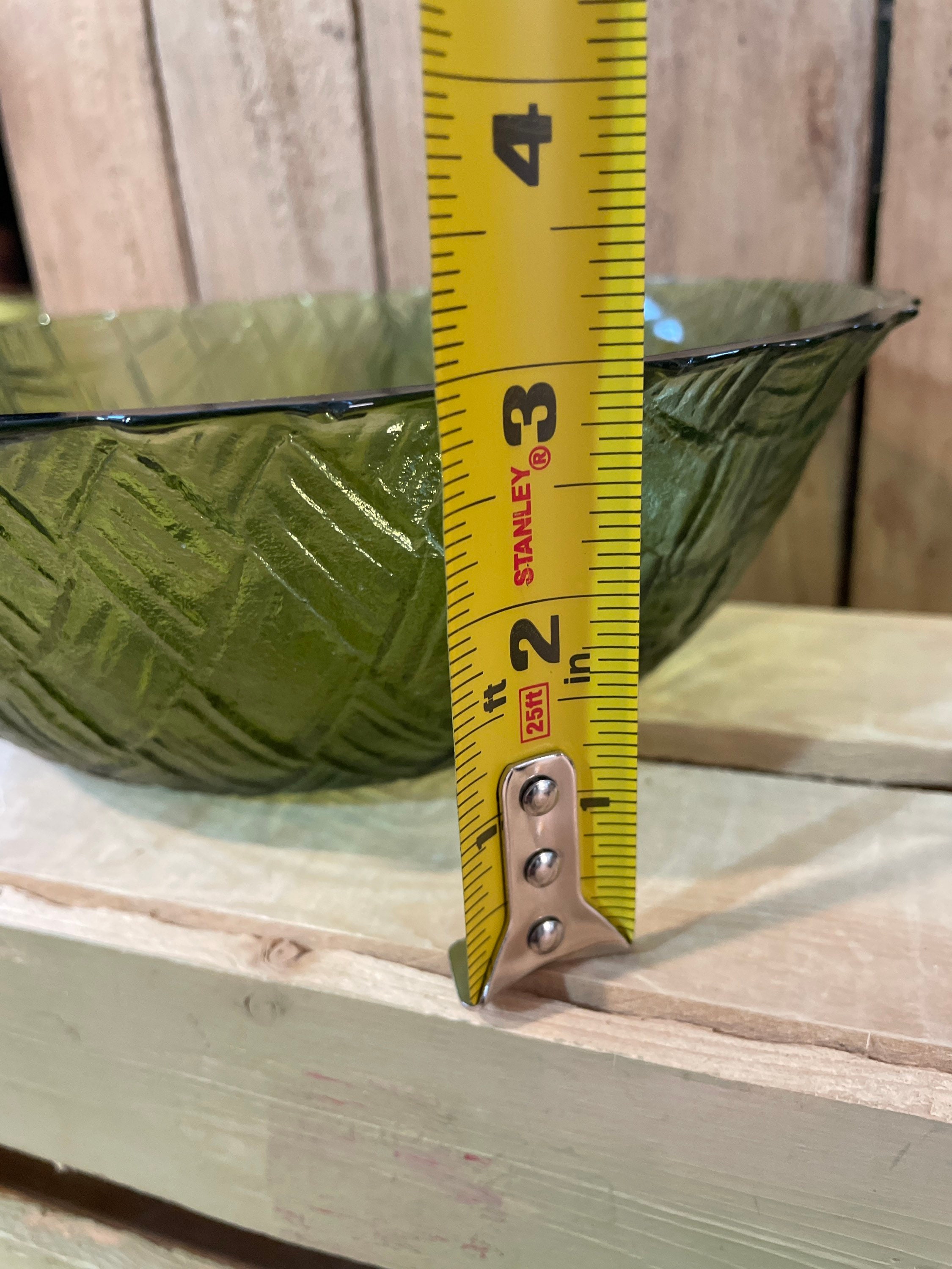 Vintage Large Green Cut Glass Decorative Dish Bowl Etsy