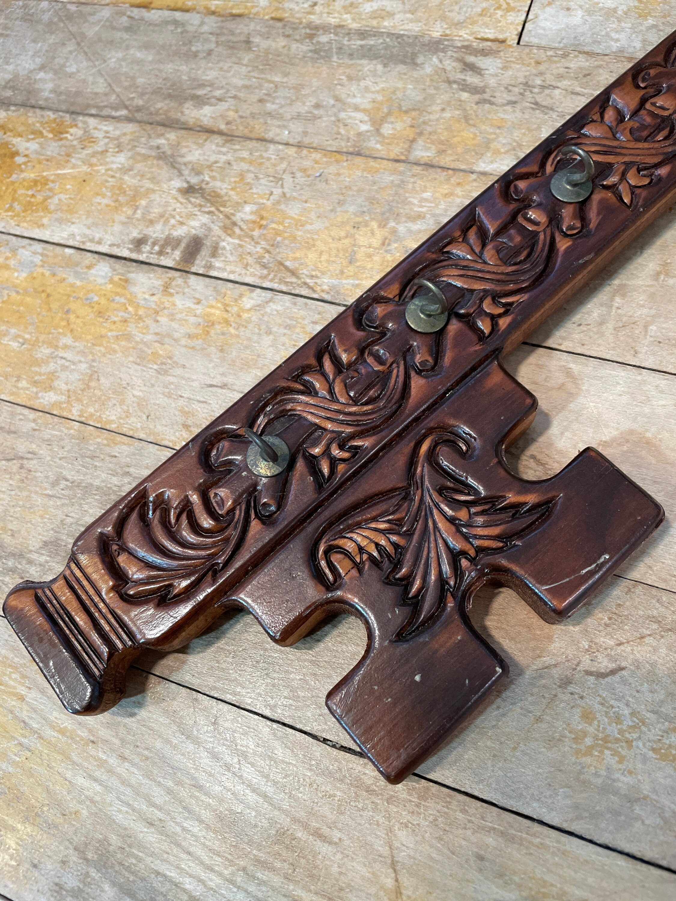Vintage Wood Key Holder Wall Hanging Home Decor Etsy