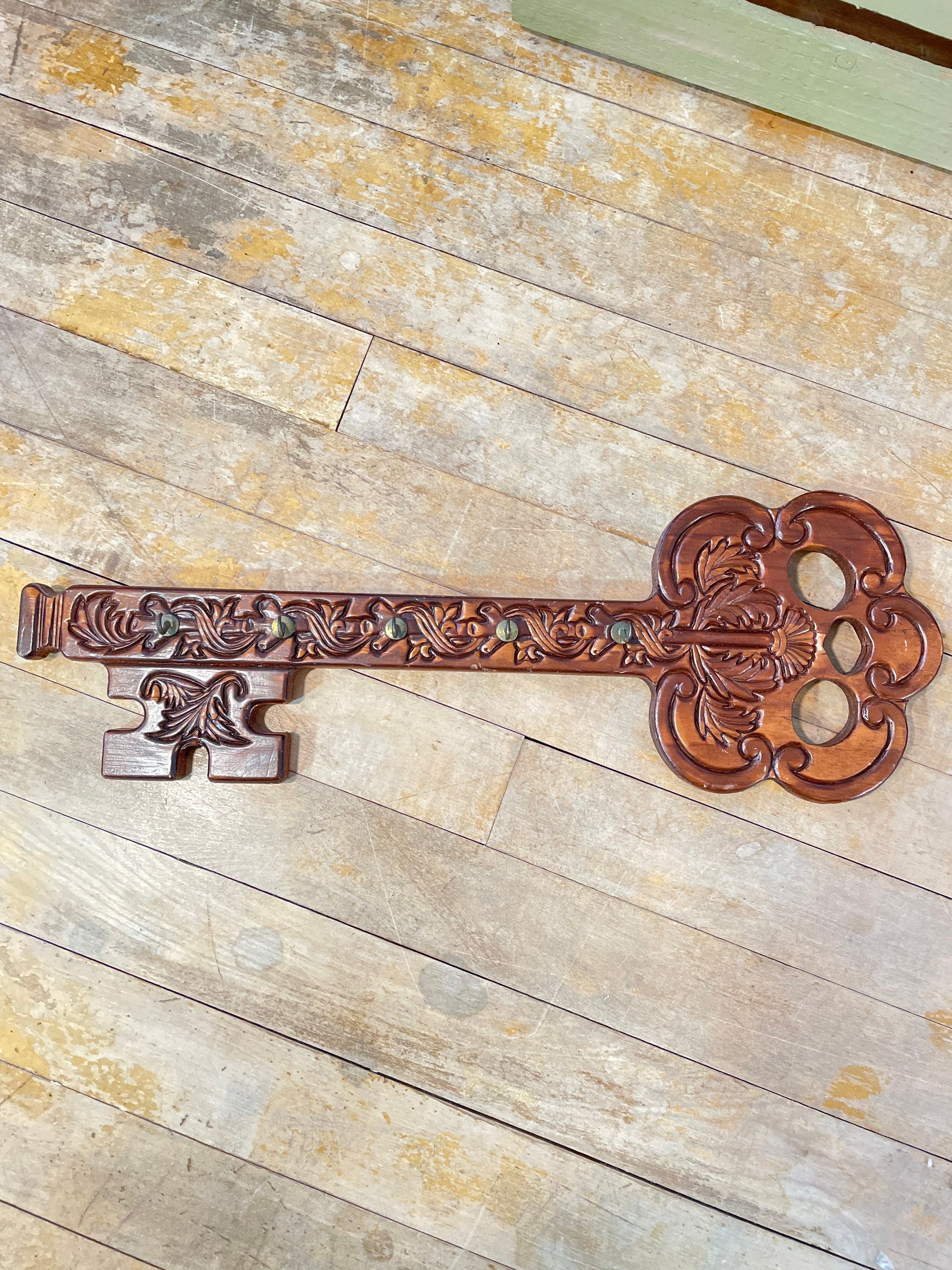 Vintage Wood Key Holder Wall Hanging Home Decor Etsy