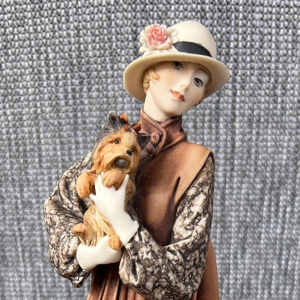 Giuseppe Armani 13 inches tall "Young Lady with Yorkshire" 1993 from the My Fair Ladies Collection (486-c)