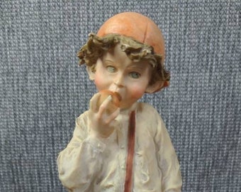 Giuseppe Armani figurine - schoolboy eating apple, no box damage read description