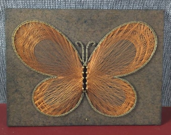 Copper wire "string art" butterfly