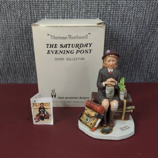 Figurine Norman Rockwell « Back From Camp » NR-33 8/24/40 Couverture du Saturday Evening Post par Dave Grossman Designs