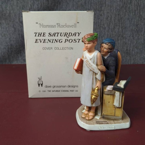 Figurine de Norman Rockwell « The Spirit of Education » (NR-38) par Dave Grossman Designs, en boîte