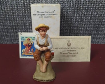 Norman Rockwell figurine "Summertime 1933" Saturday Evening Post Aug 5, 1933, by Dave Grossman Designs, in box