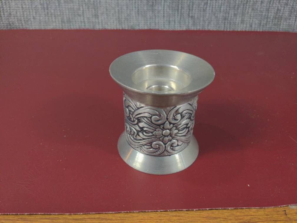 Hand-Spun Pewter Taper Candle Cup and Base Only - Sokolowski Studios