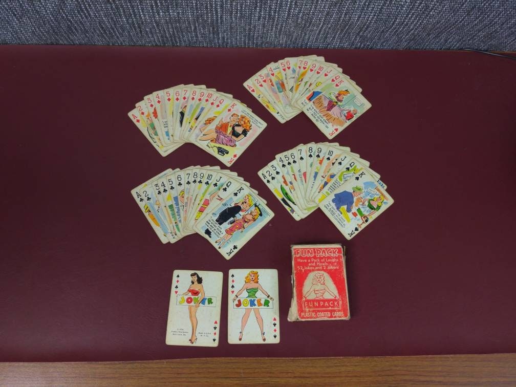 Risque Playing Cards From 1954 Complete Deck With Box - Etsy