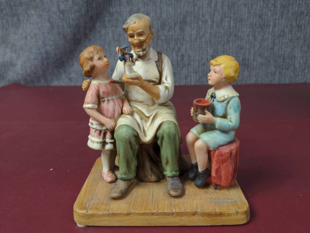 Norman Rockwell Figurine the Toymaker With Original Box Etsy