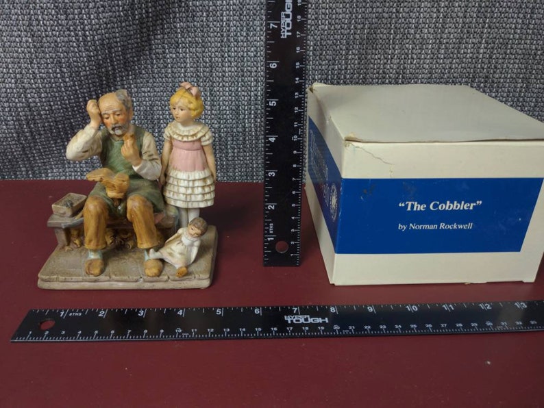 Norman Rockwell Figurine the Cobbler With Original Box Etsy