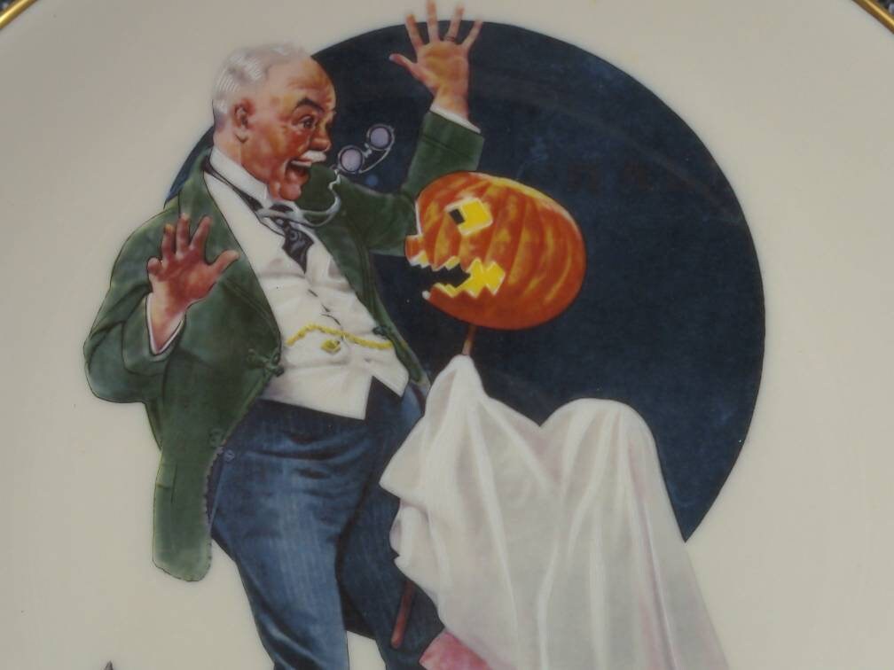 Norman Rockwell Plate trick or Treat Saturday Etsy