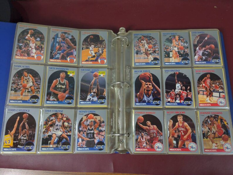 1990 NBA Hoops Basketball Cards in Album Very Desirable Etsy