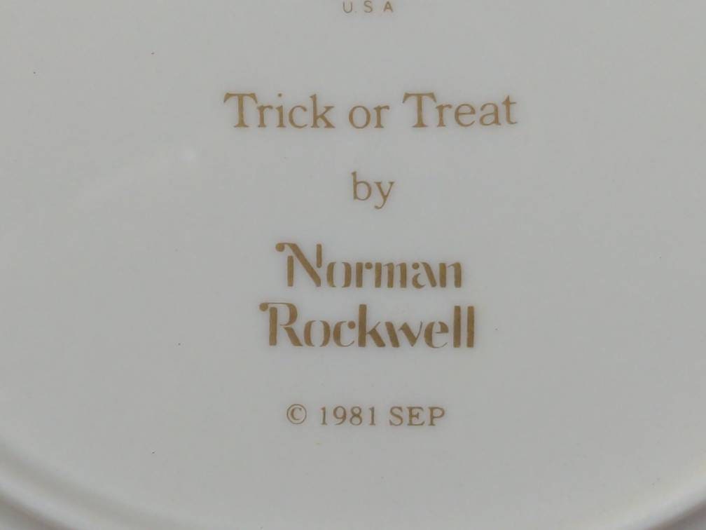 Norman Rockwell Plate trick or Treat Saturday Etsy
