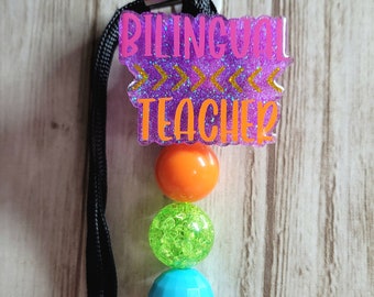 Bilingual Teacher Lanyard/ Bilingual Teacher Badge Reel