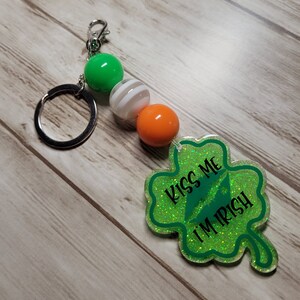 Kiss me I&#39;m Irish Keychain/ Purse clip/ Purse accessory