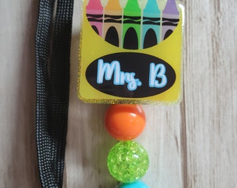 Crayon Box Lanyard/ Teacher Lanyard/ Teacher Badge Reel