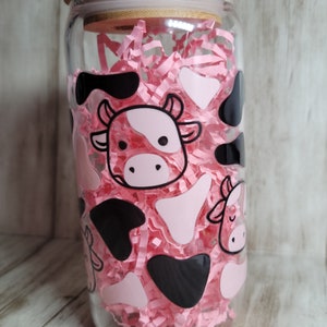 Cow cup/ Cow 16oz cup/ Cow print glass can