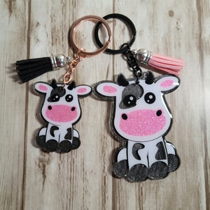 Sitting Cow Keychain/ Cow Keychain image 1