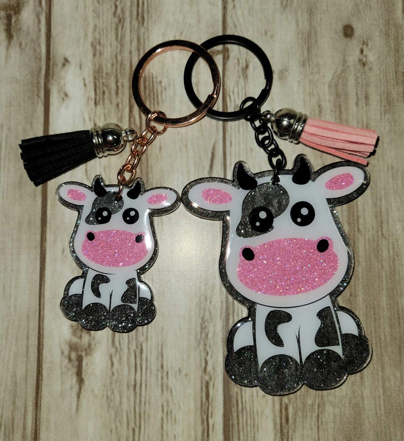 Sitting Cow Keychain/ Cow Keychain image 2