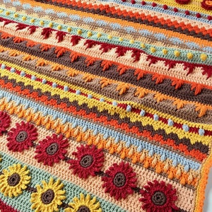 Crochet Fall Blanket Pattern: Autumn Stitch Sampler Throw (PDF Pattern)