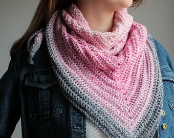 Beginner Triangle Double Crochet Stitch Scarf Pattern, beginner all dc triangle scarf, dc crochet scarf pattern, easy crochet scarf