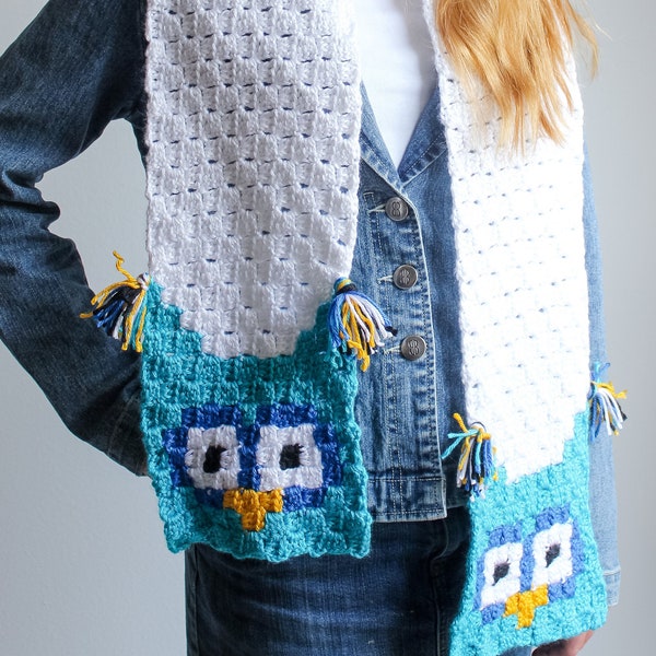 Crochet Owl Scarf Etsy