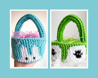 Crochet Easter Basket Pattern Set: Bunny & Lamb Baskets (PDF Pattern)