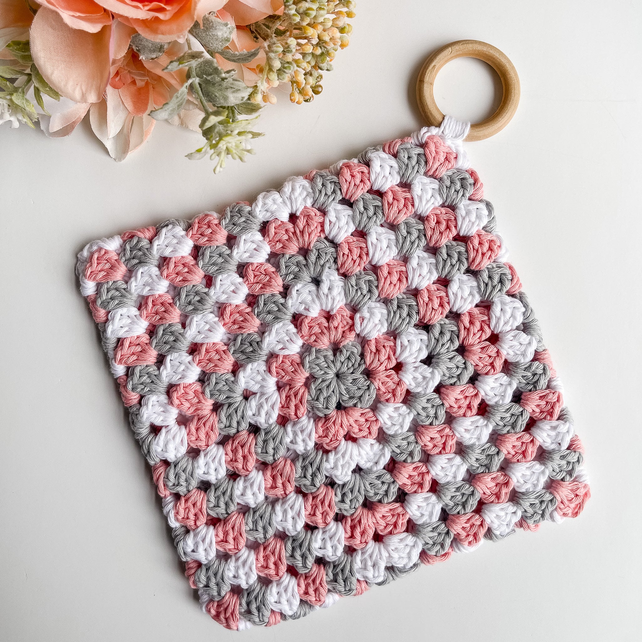 Crochet Granny Square Pot Holder Pattern: Double Thick Beginner Project (PDF Pattern)