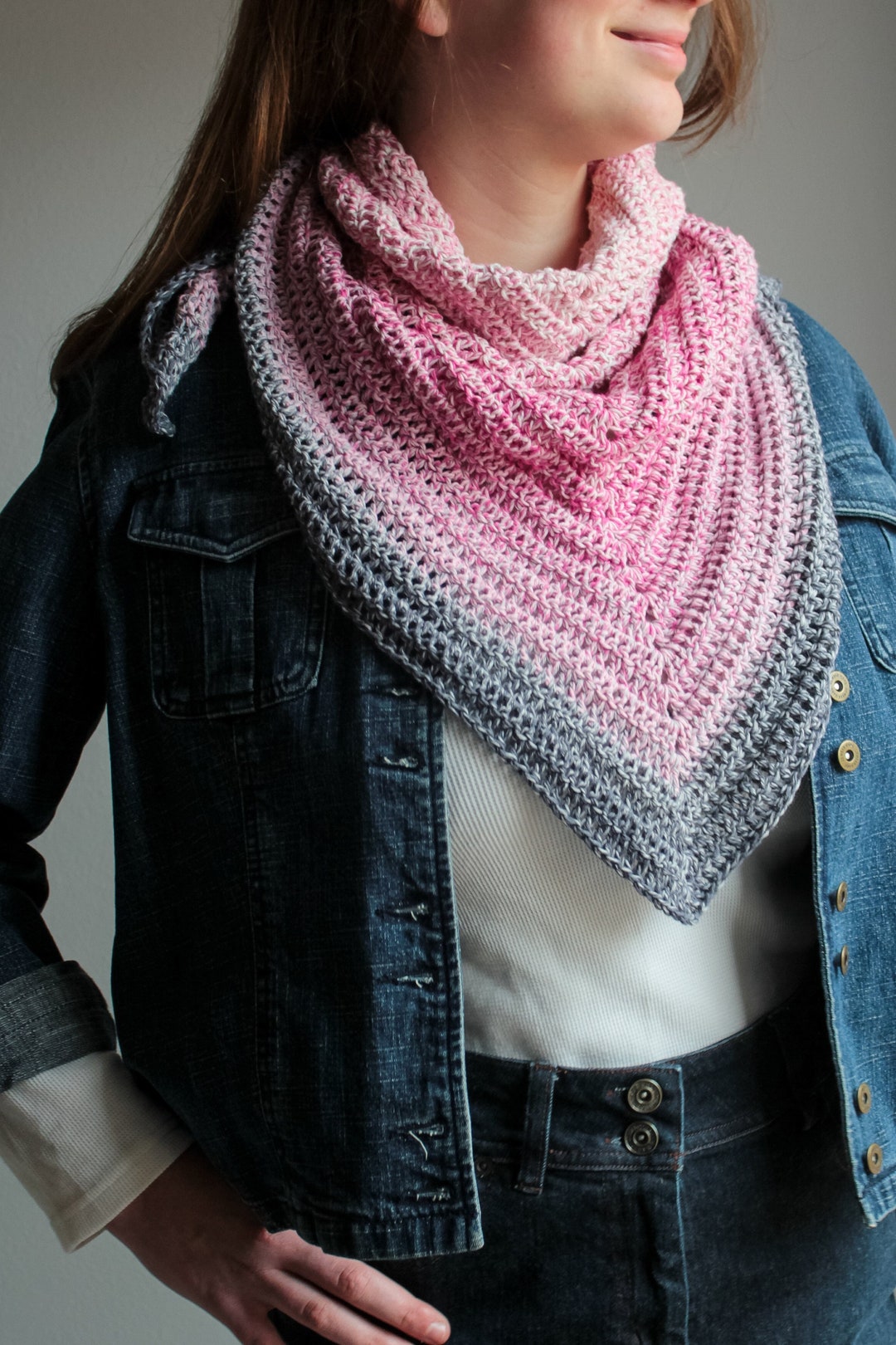 Beginner Triangle Double Crochet Stitch Scarf Pattern, Beginner All Dc ...