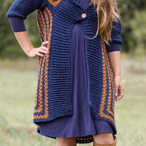 Crochet Pattern Blanket Cardigan Pattern, crochet easy beginner-friendly cocoon cardigan pattern, crochet duster, crochet blanket cardigan