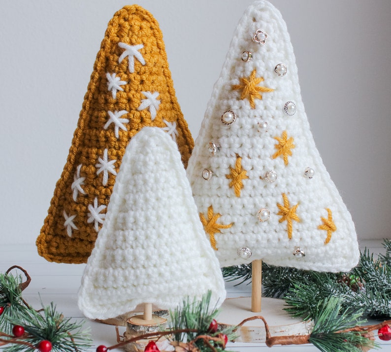 Crochet Christmas Tree Stand Decor Pattern, crochet Christmas Tree ornament or stand home decor, beginner crochet Christmas tree image 1
