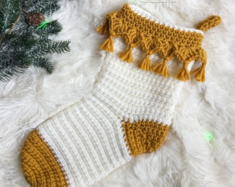 Crochet Christmas Stocking Decor Pattern, crochet Boho Christmas Stocking Pattern, crochet stocking, quick crochet stocking, easy stocking