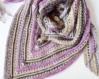 Easy Triangle Crochet Shawl Scarf Pattern (PDF Pattern)