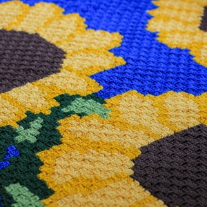 Sunflower blanket crochet pattern